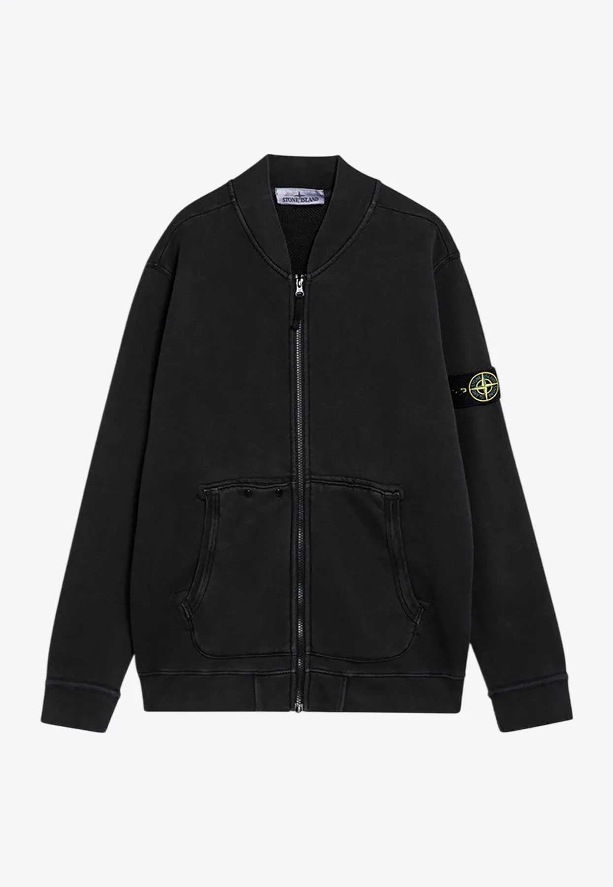 Logo Patch Zip-Up Bomber Jacket