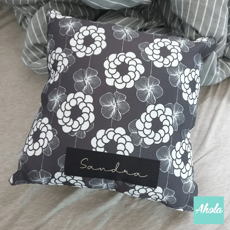 【Lottie Floral Grey】Cushion 灰花圖案咕套 (**送咕芯)