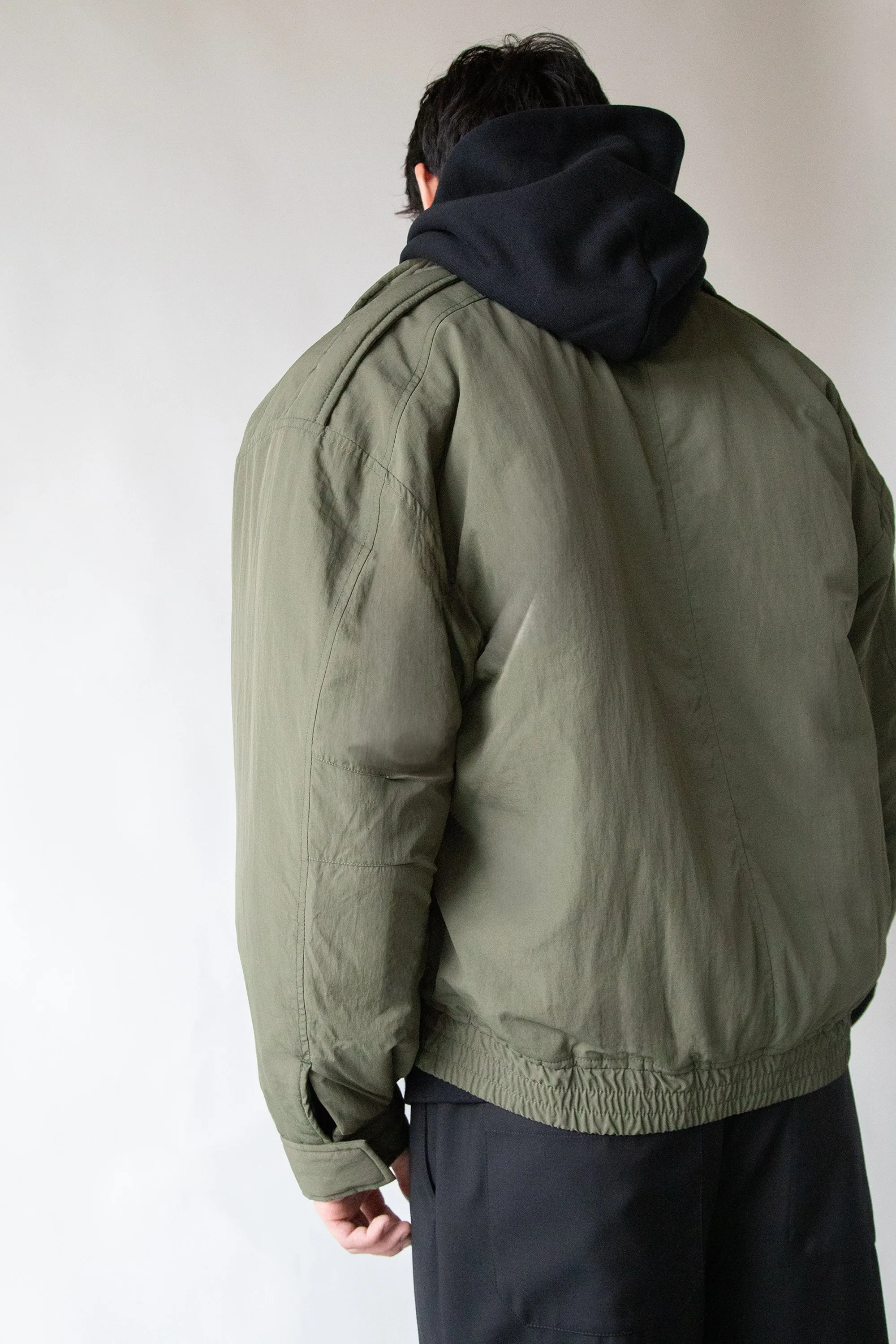 LS OVERSIZED NYLON BOMBER JACKET| OAK + FORT