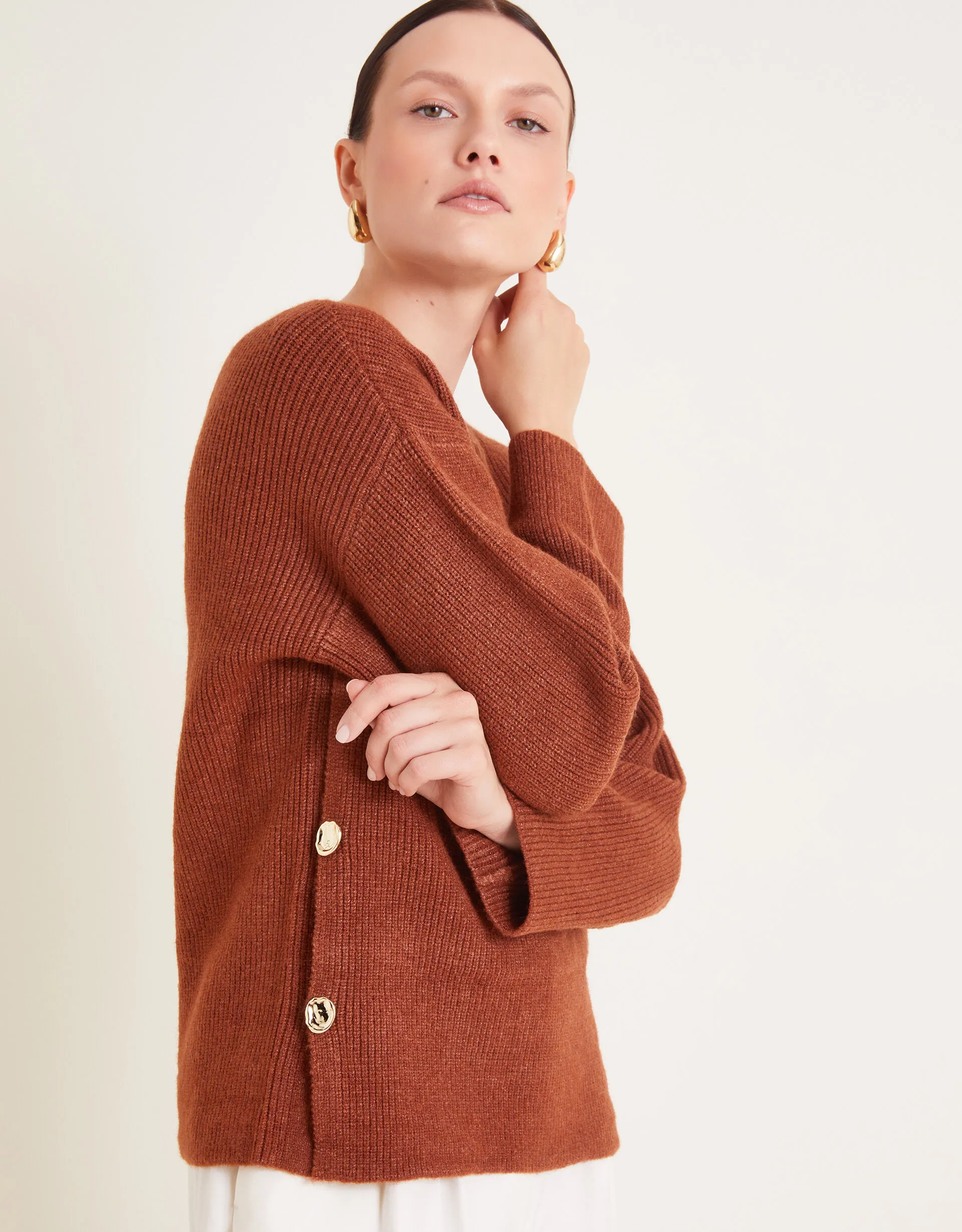 Luci Longline Jumper Brown