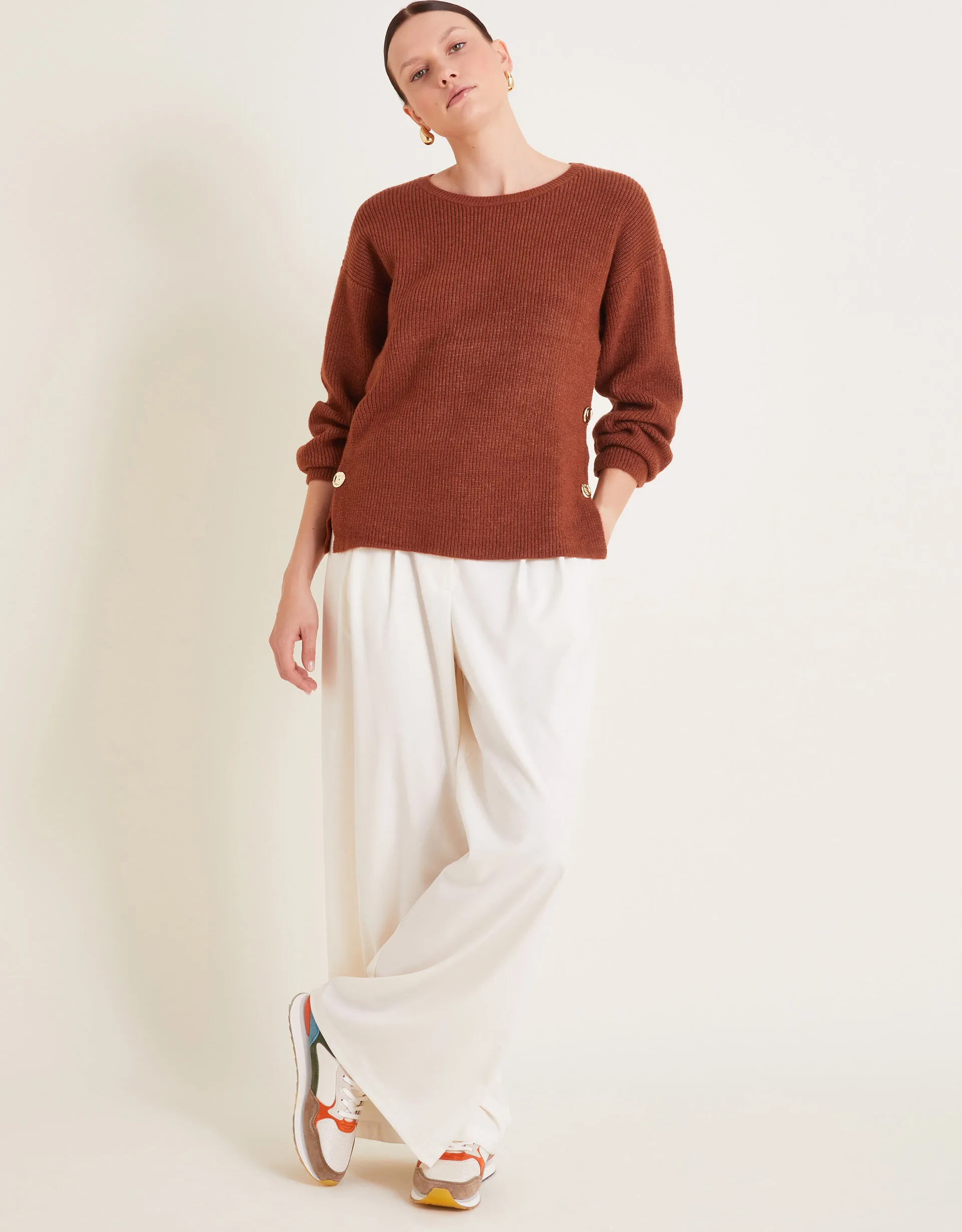 Luci Longline Jumper Brown