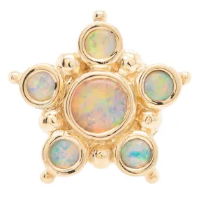 Lucinda Threaded End in Gold with Genuine White Opals