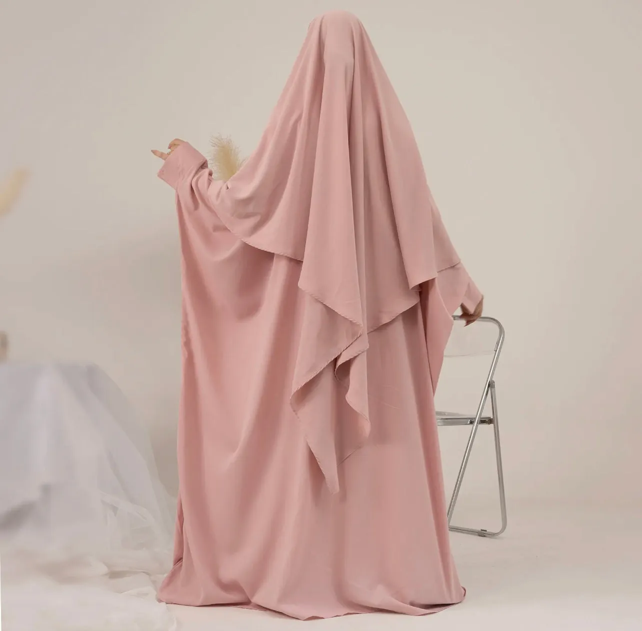 Lux Dusty pink khimar