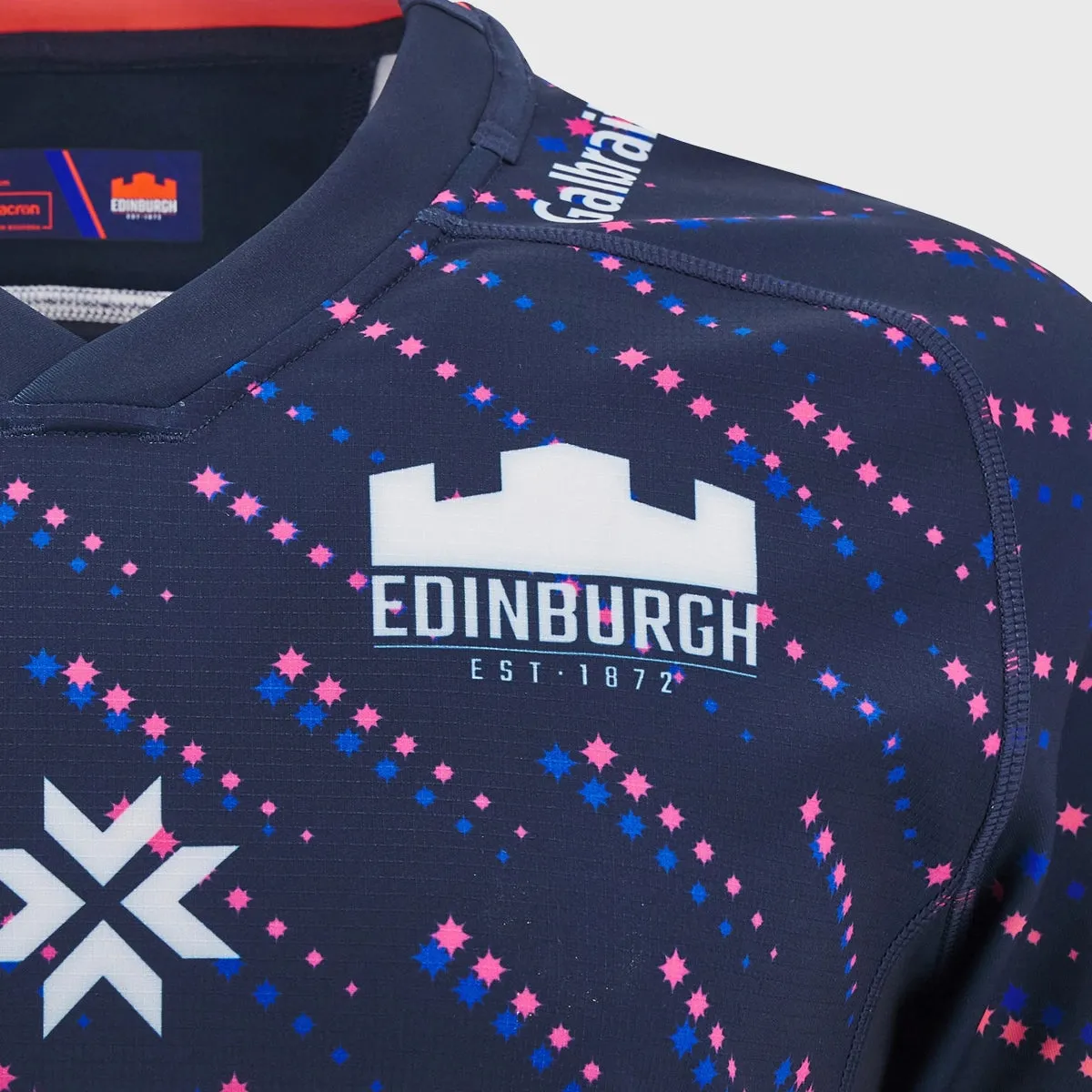 Macron Edinburgh Training Rugby Shirt Navy/Coral Pink