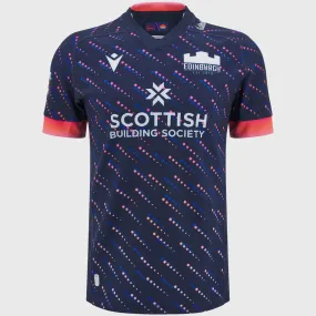 Macron Edinburgh Training Rugby Shirt Navy/Coral Pink