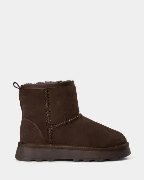 MARIESW TEDDY BOOT - Dark brown