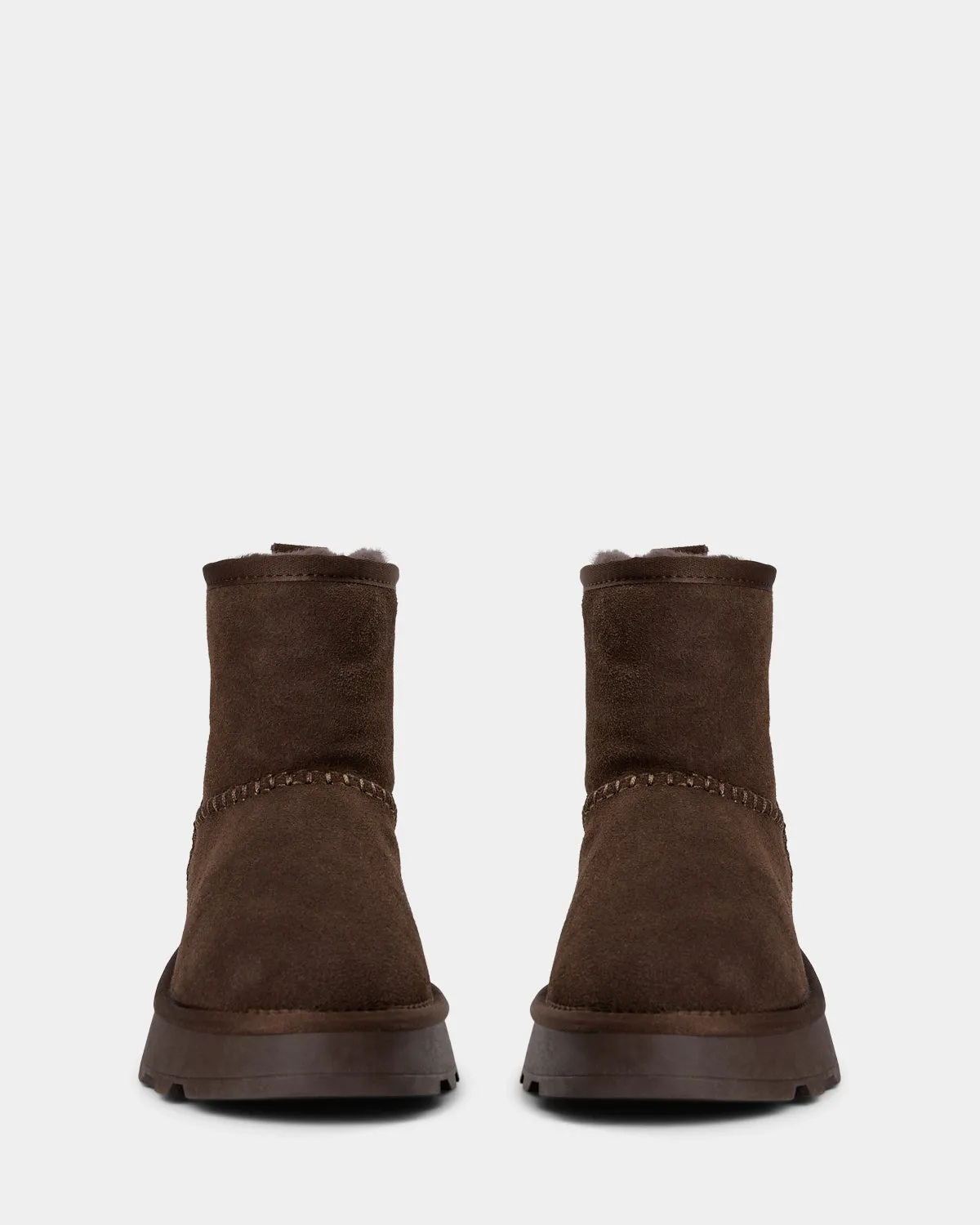 MARIESW TEDDY BOOT - Dark brown