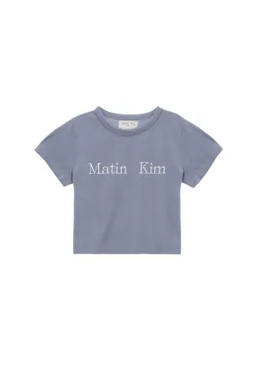 MATIN LOGO CROP TOP IN SMOKE BLUE