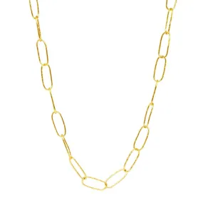 Maxi Textured Paperclip Gold Vermeil Chain