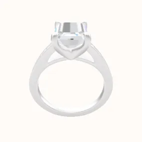 Micropave Cathedral Engagement Ring With Four Prong Head