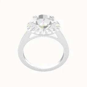 Micropave Cathedral Engagement Ring With Halo with Double Prong Head