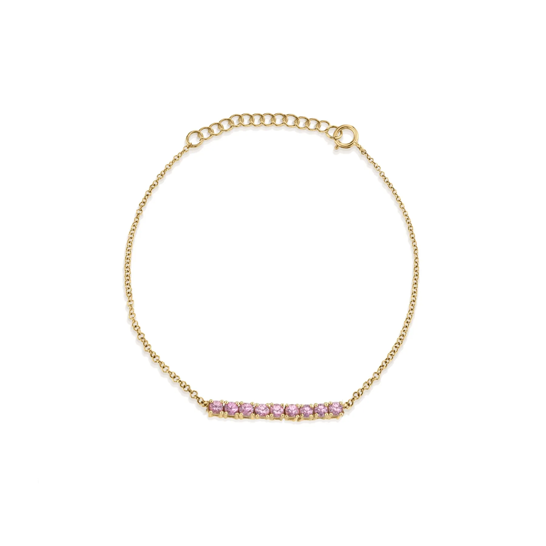 Mini Tennis Bracelet - Pink Tourmaline / 14k Yellow Gold