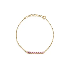 Mini Tennis Bracelet - Pink Tourmaline / 14k Yellow Gold