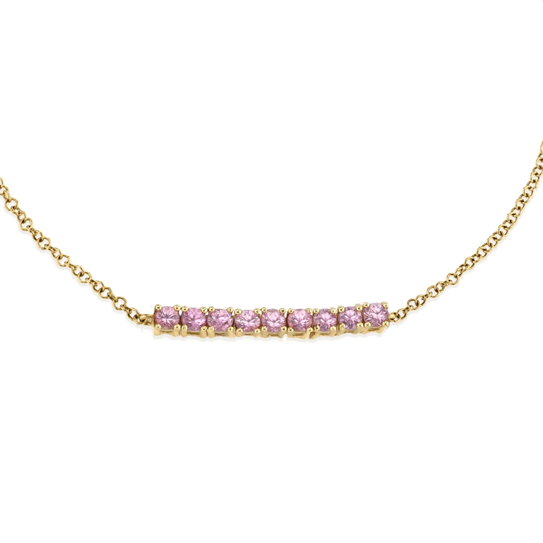 Mini Tennis Bracelet - Pink Tourmaline / 14k Yellow Gold