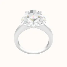 Modern Knife Edge Engagement Ring With Halo Head