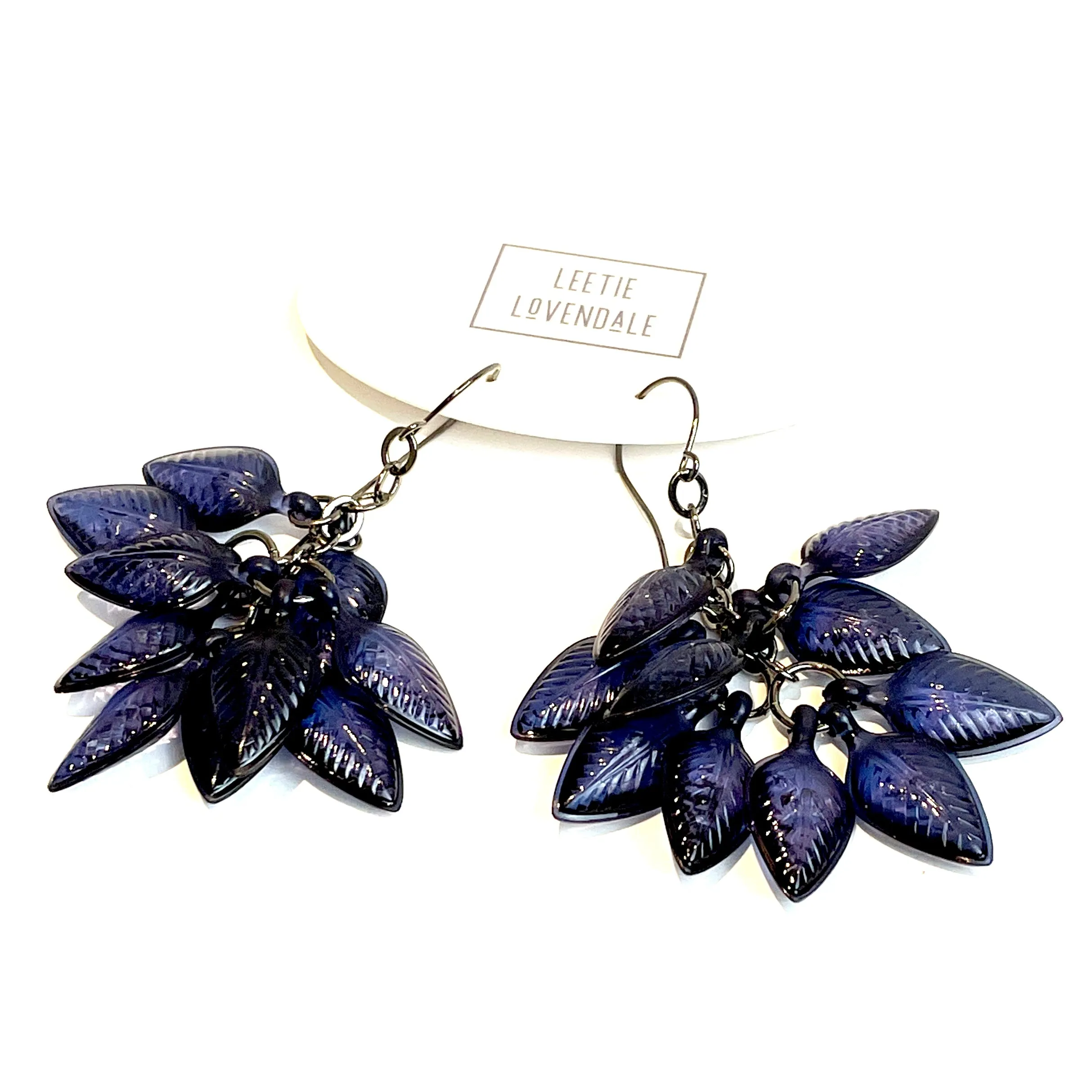 Montana Blue Leaf Cluster Drop Earrings