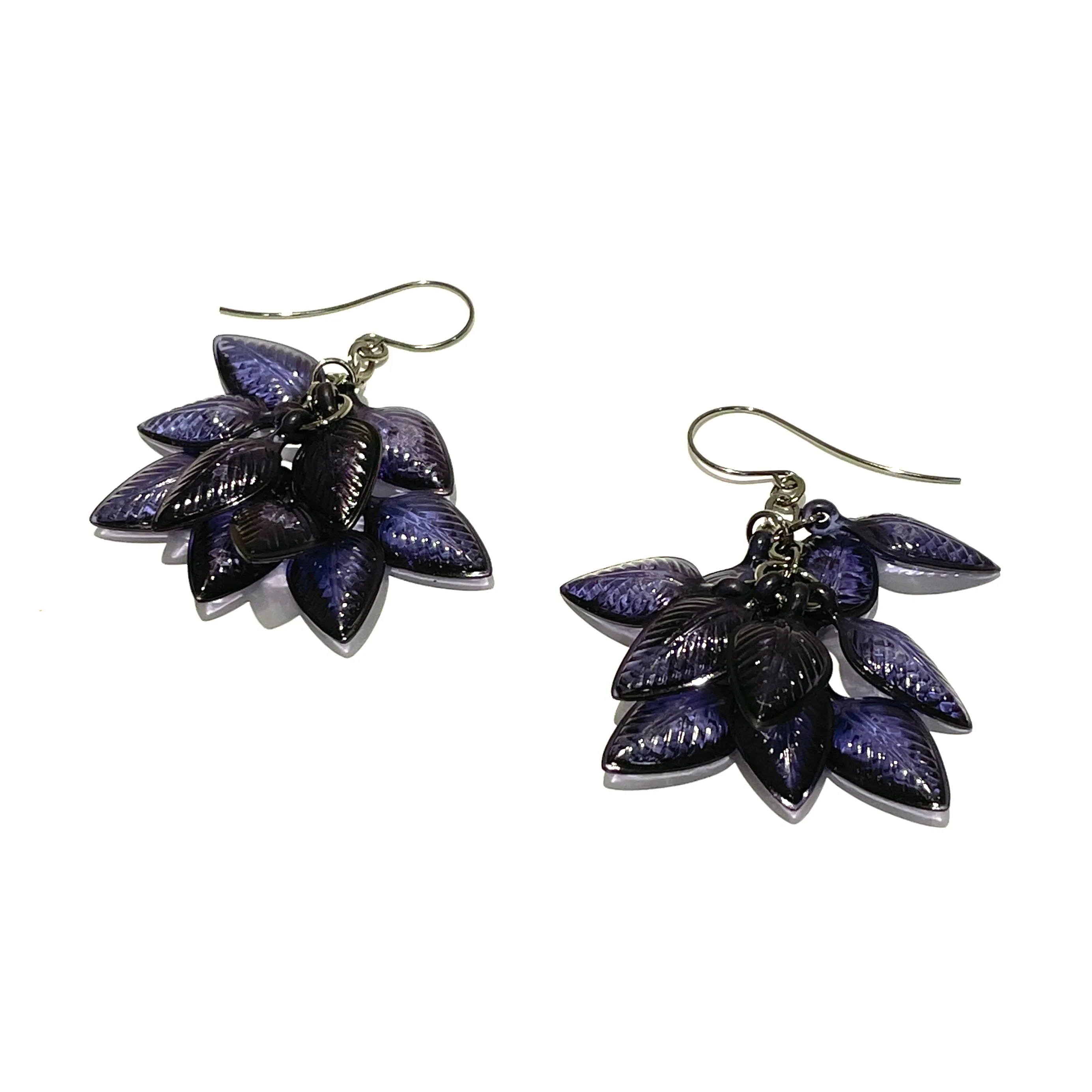 Montana Blue Leaf Cluster Drop Earrings