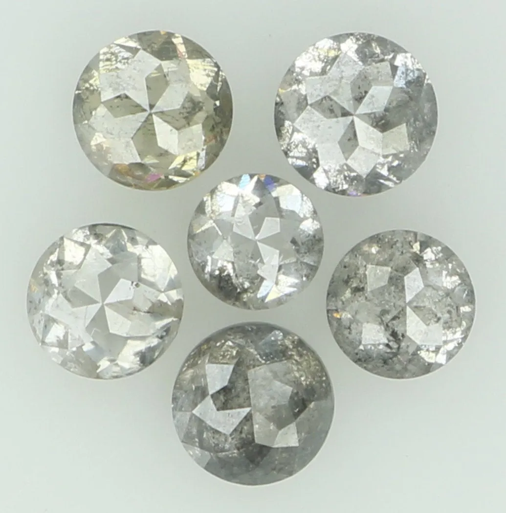 Natural Loose Diamond Round Rose Cut Grey Color I3 Clarity 6 Pcs 1.05 Ct KDL6324