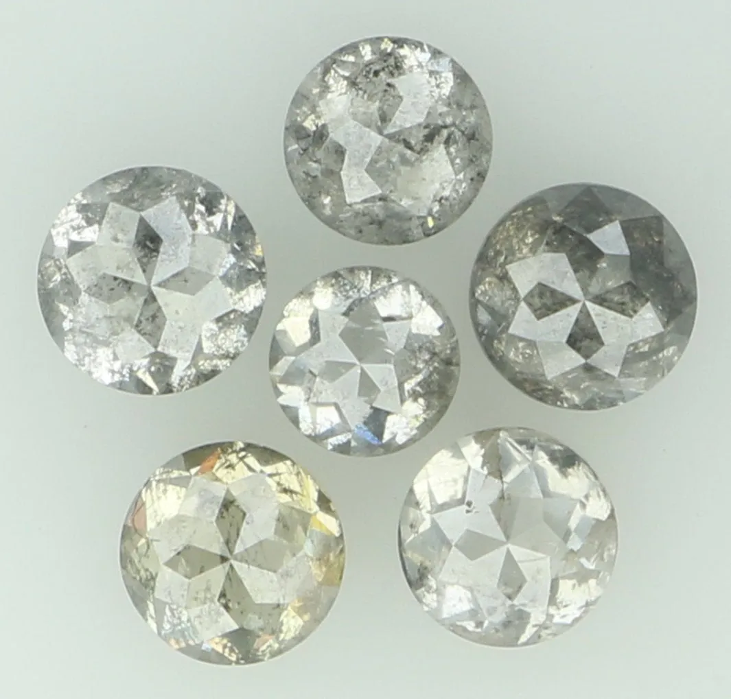 Natural Loose Diamond Round Rose Cut Grey Color I3 Clarity 6 Pcs 1.05 Ct KDL6324