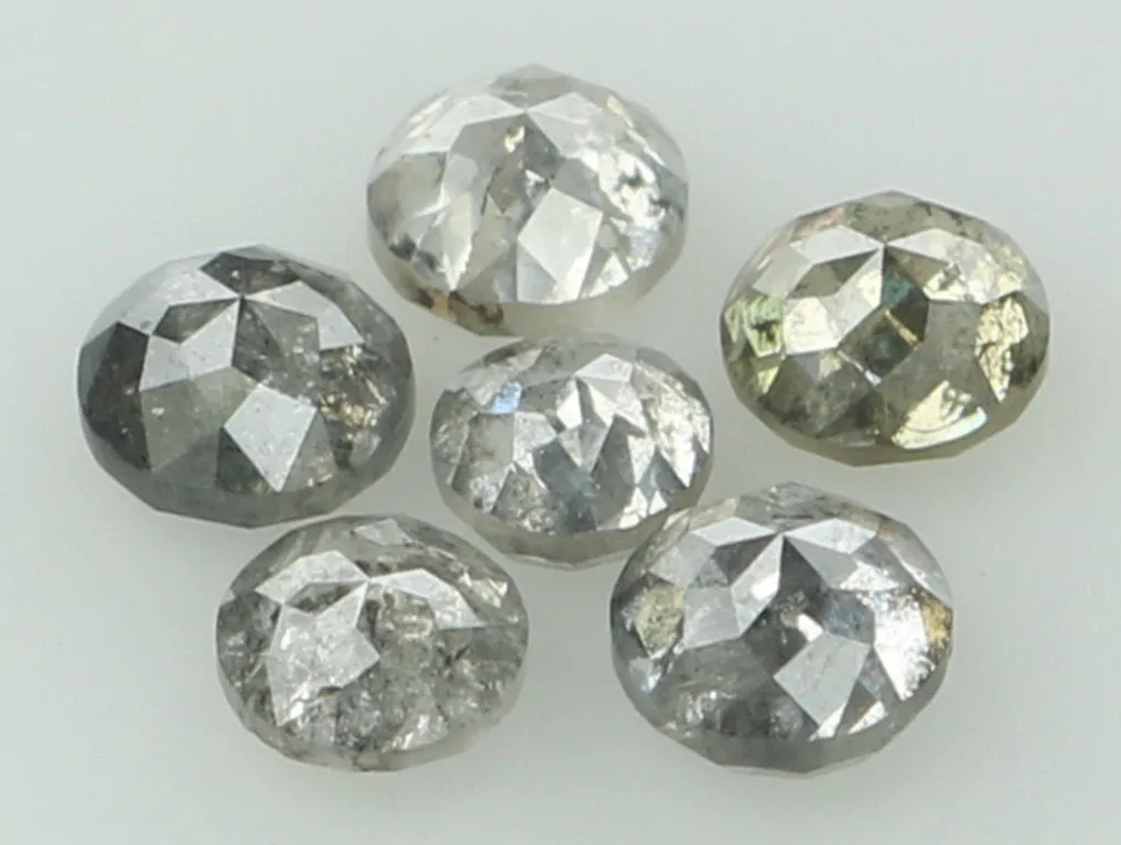 Natural Loose Diamond Round Rose Cut Grey Color I3 Clarity 6 Pcs 1.05 Ct KDL6324