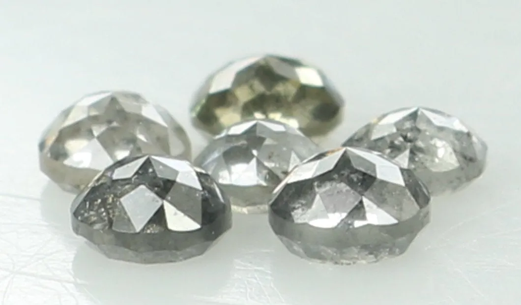 Natural Loose Diamond Round Rose Cut Grey Color I3 Clarity 6 Pcs 1.05 Ct KDL6324