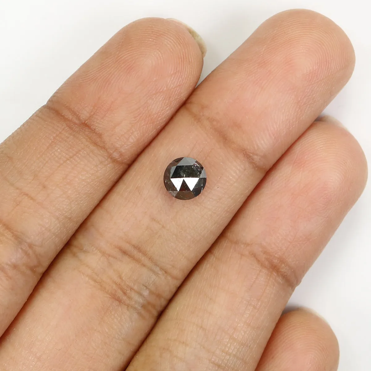 Natural Loose Rose Cut Diamond Black Grey Color 0.97 CT 5.50 MM Round Rose Cut Shape Diamond L7788