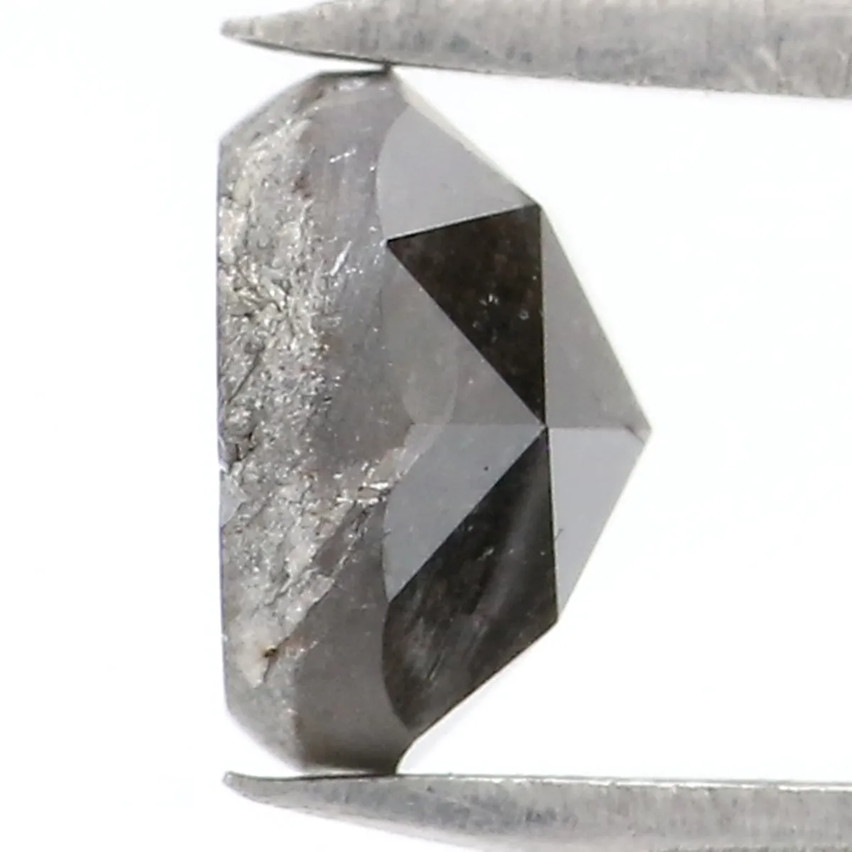 Natural Loose Rose Cut Diamond Black Grey Color 0.97 CT 5.50 MM Round Rose Cut Shape Diamond L7788