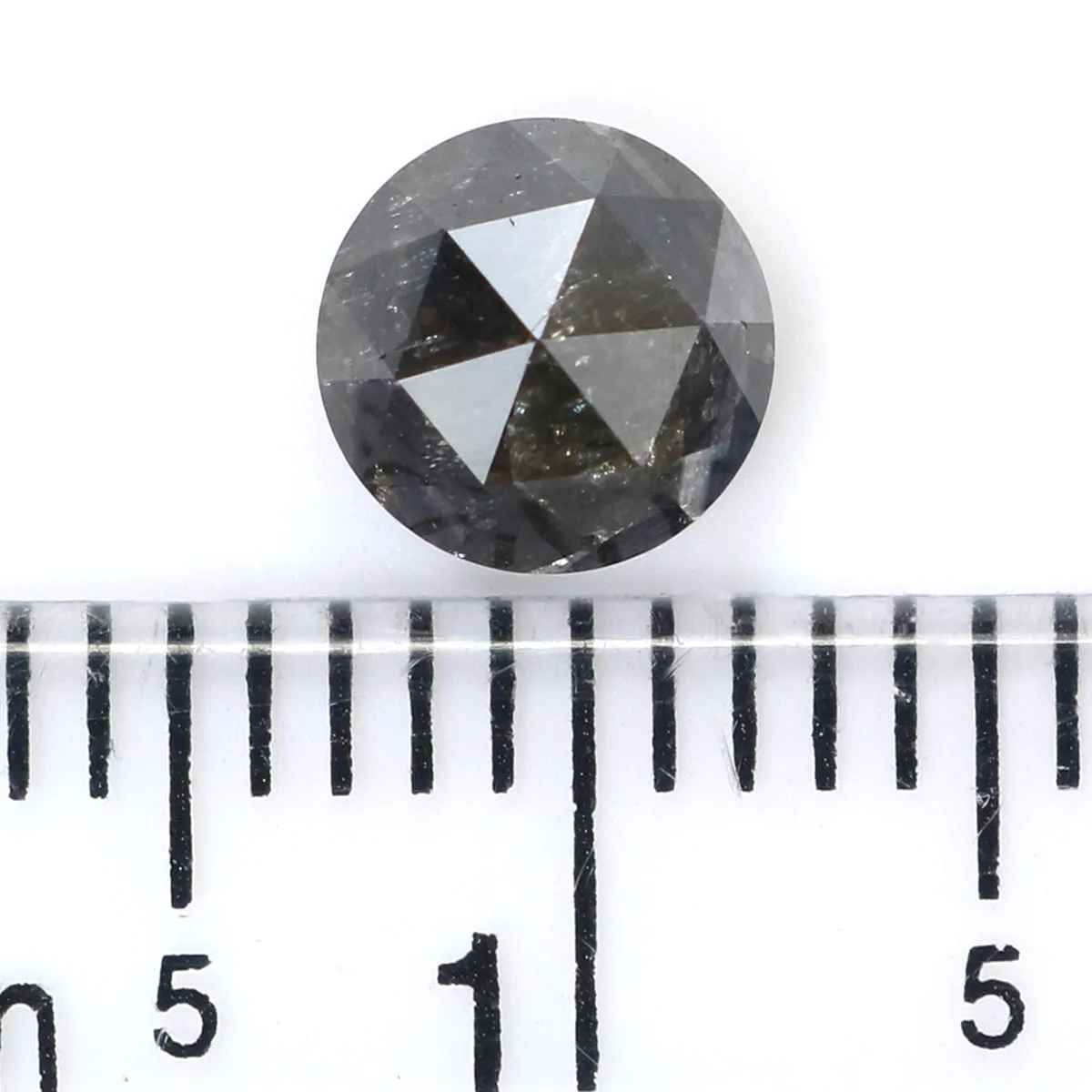 Natural Loose Rose Cut Diamond Black Grey Color 0.97 CT 5.50 MM Round Rose Cut Shape Diamond L7788