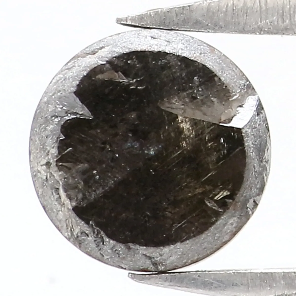 Natural Loose Rose Cut Diamond Black Grey Color 0.97 CT 5.50 MM Round Rose Cut Shape Diamond L7788