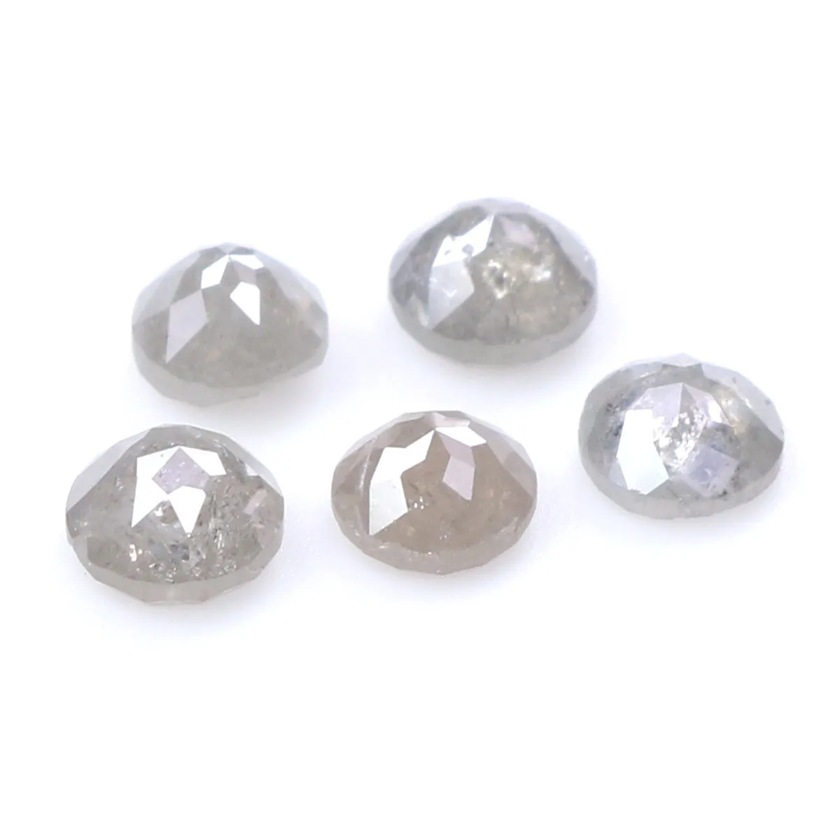 Natural Loose Rose Cut Salt And Pepper Diamond Grey Color 1.14 CT 3.45 MM Round Rose Cut Shape Diamond L6088