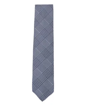 Navy and White Houndstooth Tie