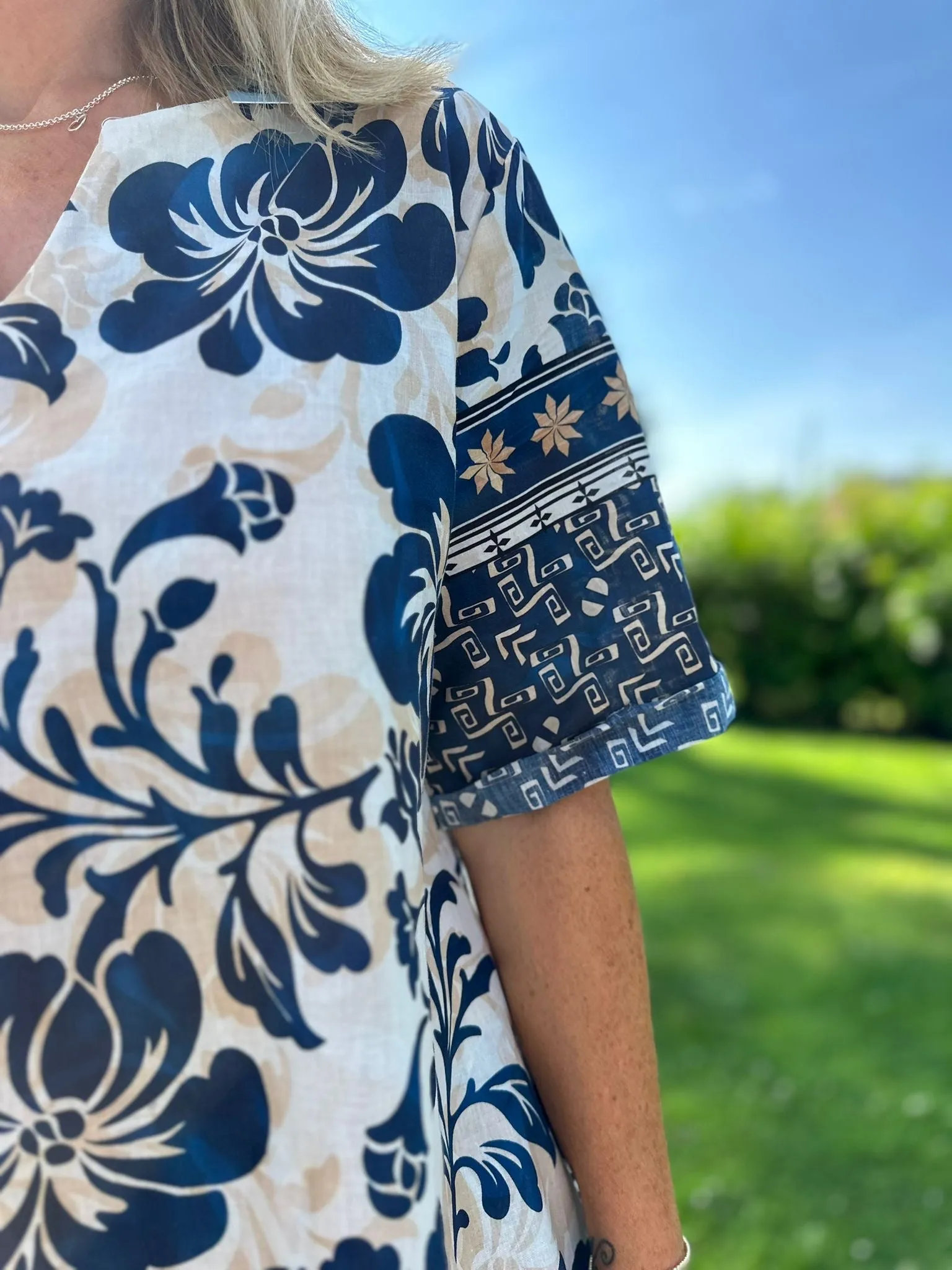 Navy Hawaiian Dress Cora