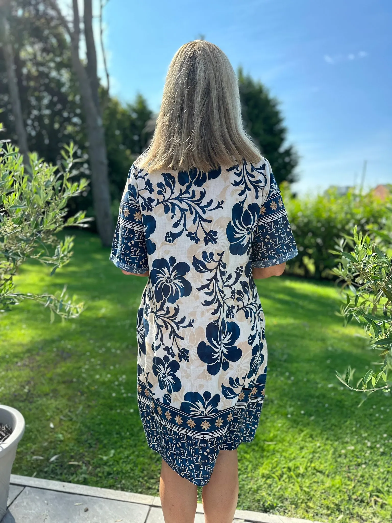 Navy Hawaiian Dress Cora