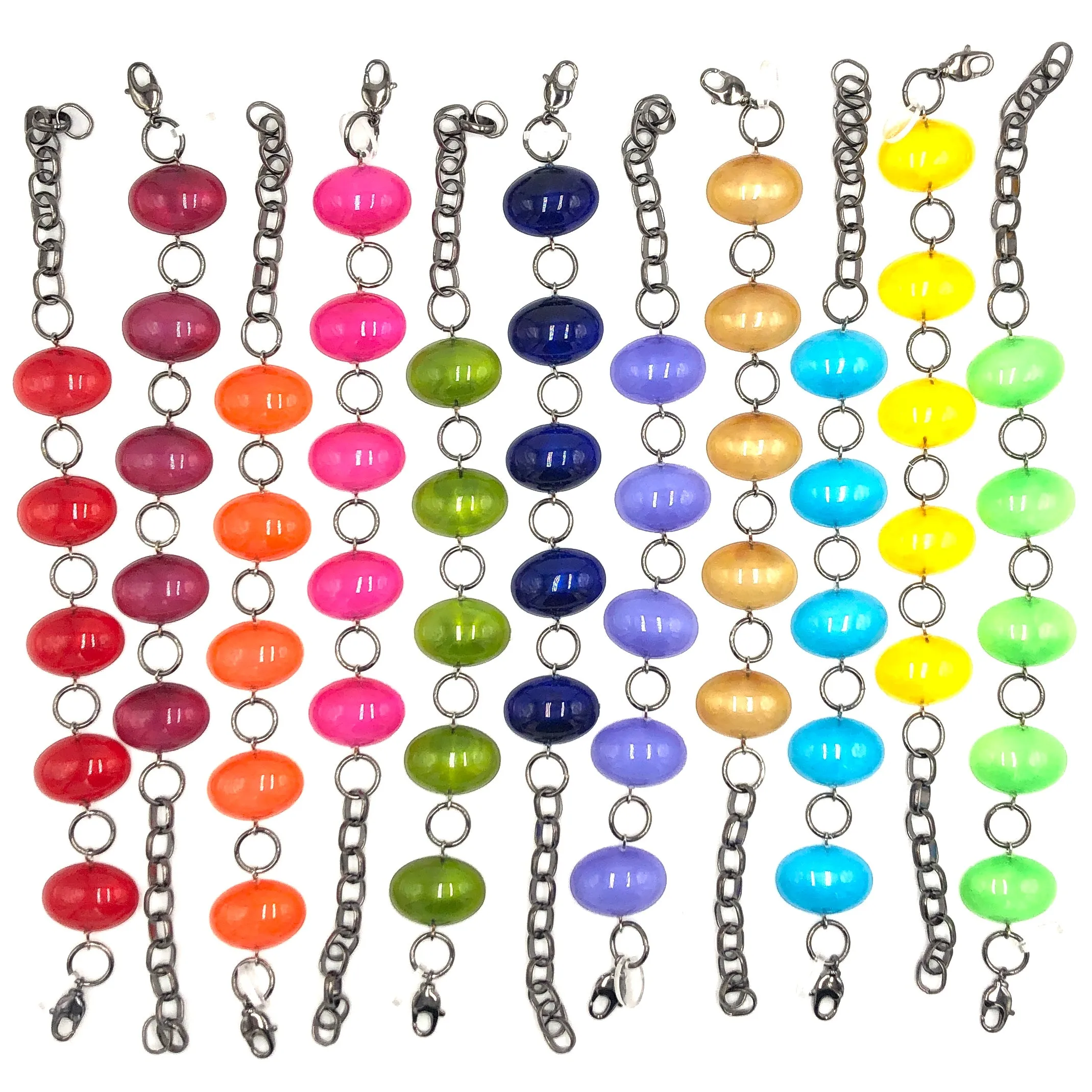 Neon Green Jelly Bean Stations Bracelet