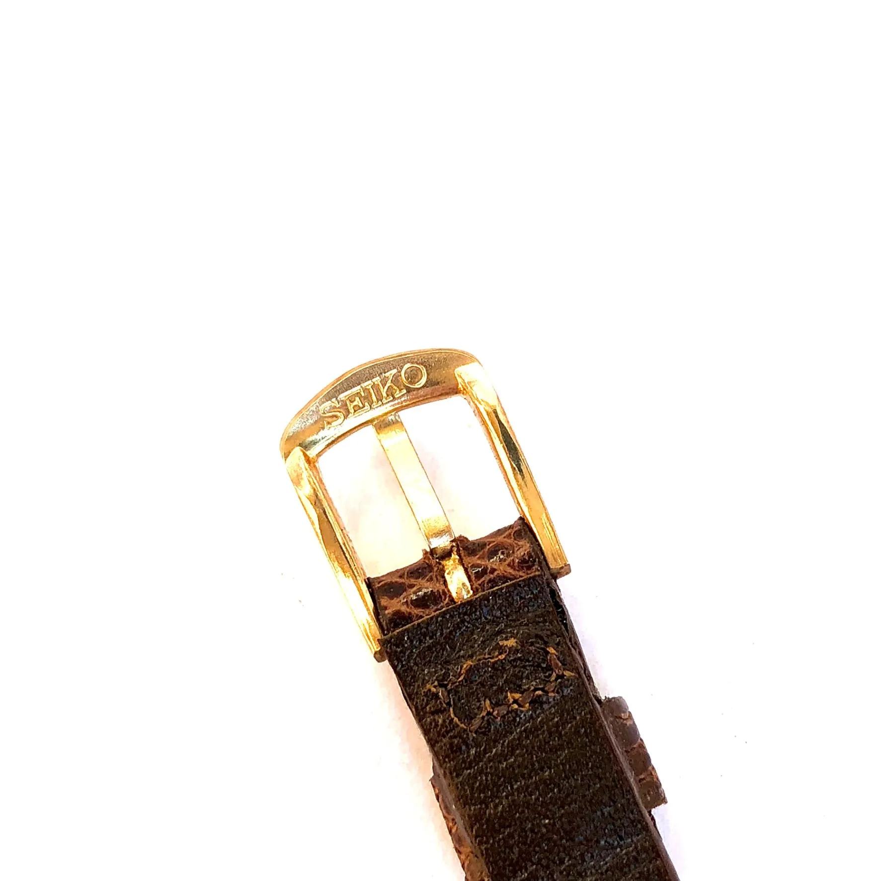 New SEIKO 8mm Brown Genuine Lizard Band Strap Gold Tone SEIKO Buckle