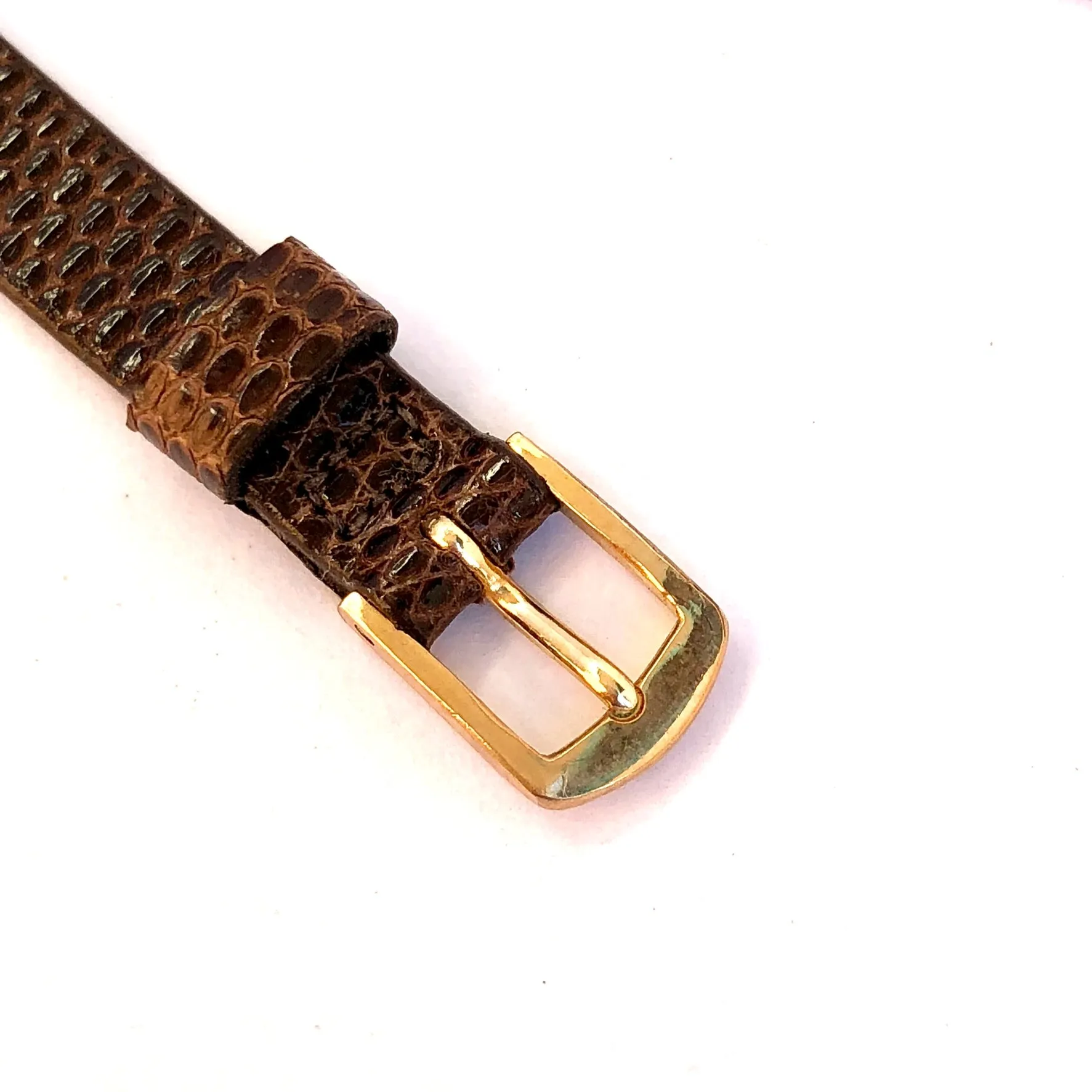 New SEIKO 8mm Brown Genuine Lizard Band Strap Gold Tone SEIKO Buckle