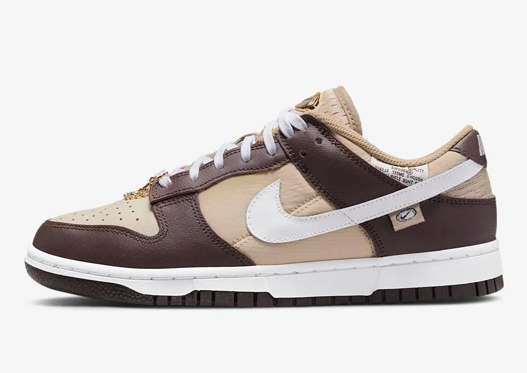 Nike SB Dunk Low Brown Basalt White Metallic Gold DX6060-111