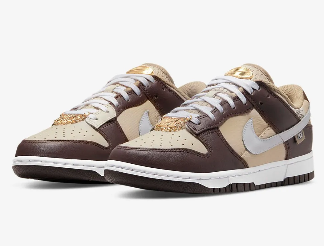 Nike SB Dunk Low Brown Basalt White Metallic Gold DX6060-111