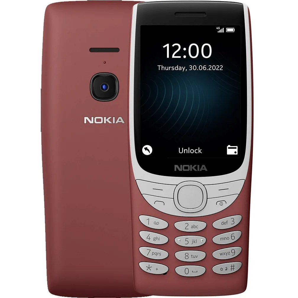 Nokia 8210 Unlocked 4G Mobile Phone Sand Dual Sim 2.8 128MB/48MB Red