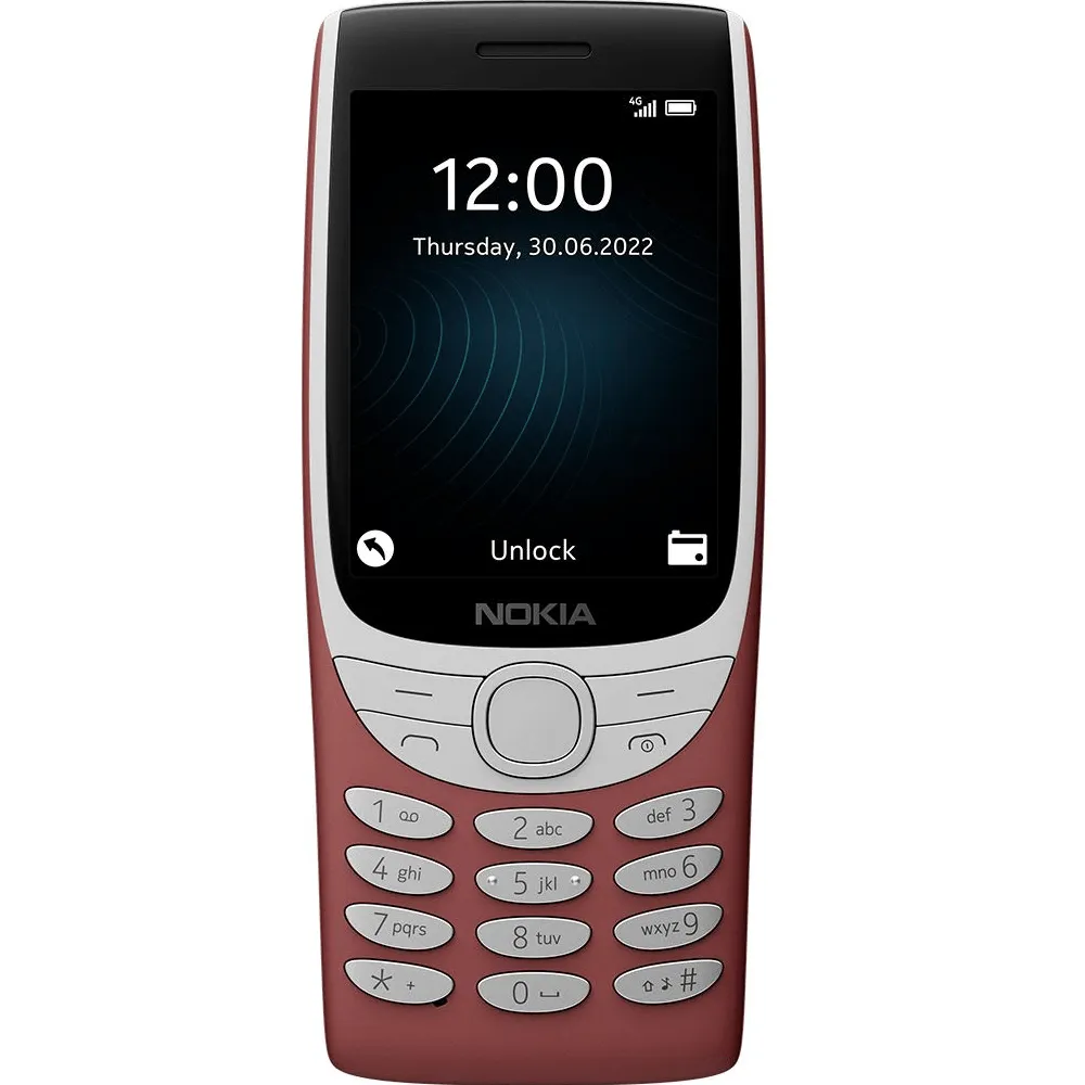 Nokia 8210 Unlocked 4G Mobile Phone Sand Dual Sim 2.8 128MB/48MB Red