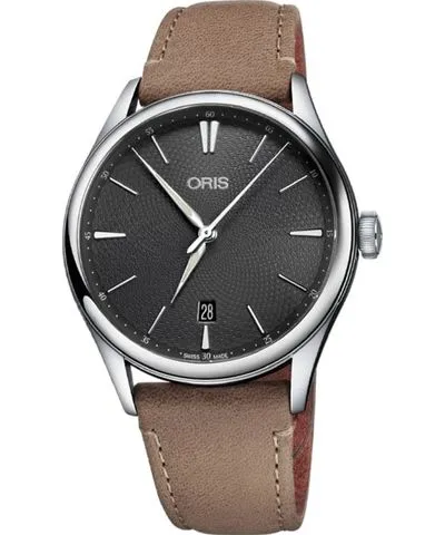 Oris Artelier Date Grey Dial Light Brown Leather Strap Men's Watch 01 733 7721 4053-07 5 21 32FC 01 733 7721 4053-07 5 21 32FC