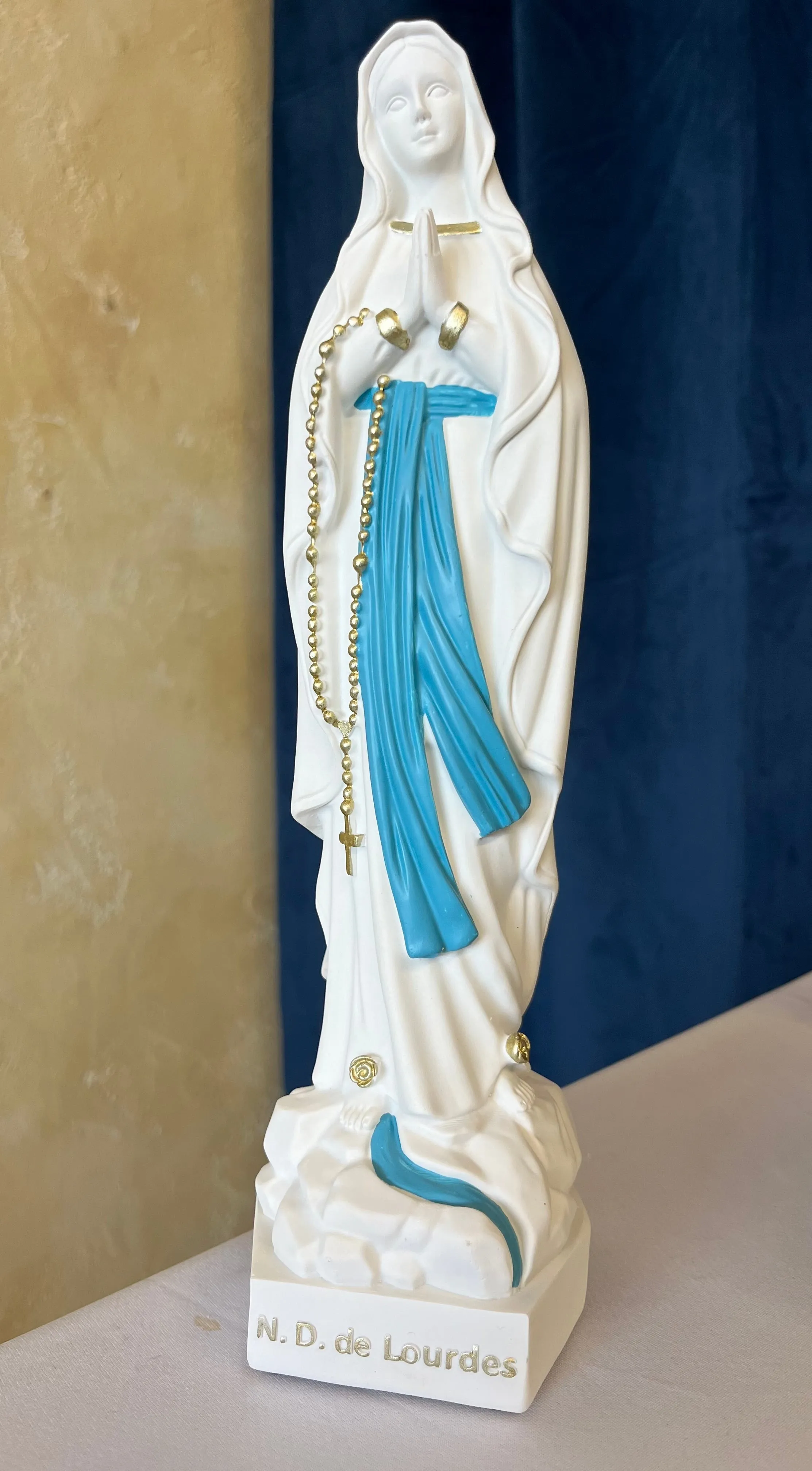 Our Lady of Lourdes 7 & 1/2 inch Traditional White Statue - Direct From Lourdes!!