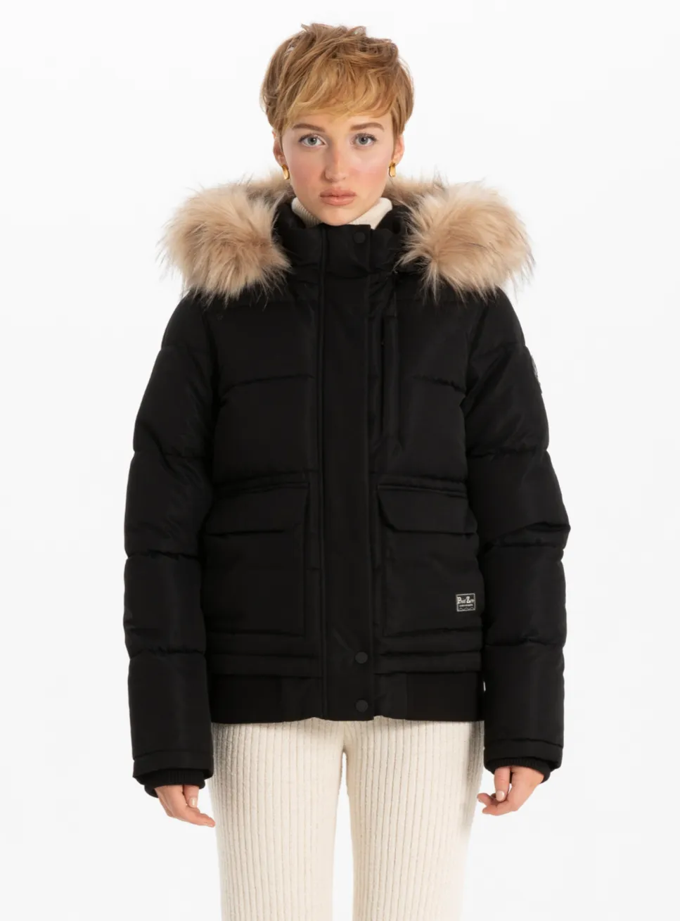 OVALIA | Removable Hood &Fur Bomber|| OVALIA | Capuche amovible et bomber en fourrure