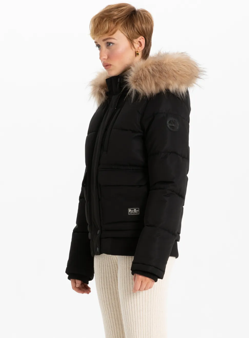 OVALIA | Removable Hood &Fur Bomber|| OVALIA | Capuche amovible et bomber en fourrure