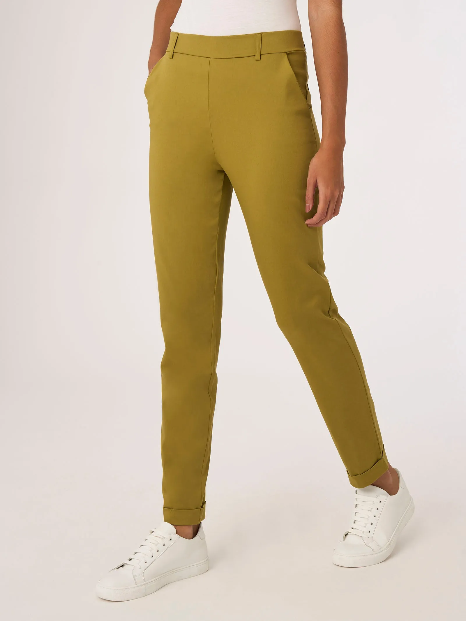 Pantalone Chino in Satin Power - Green Moss