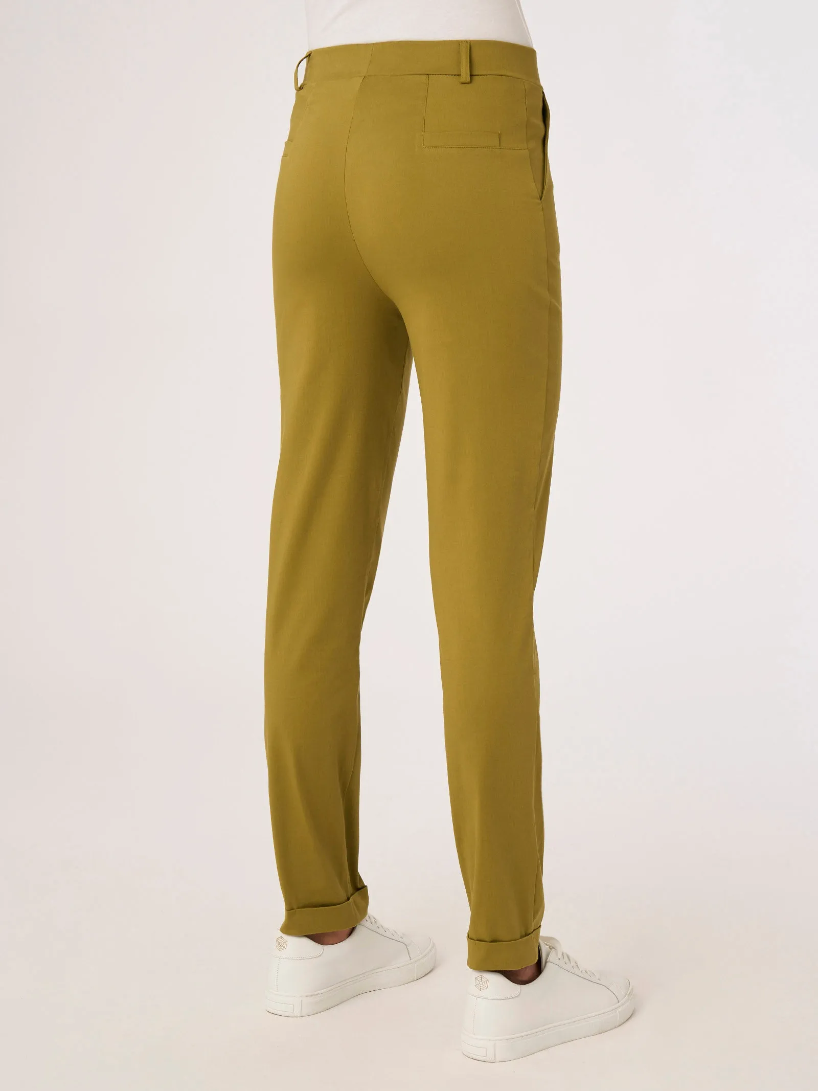 Pantalone Chino in Satin Power - Green Moss