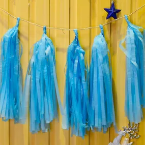 Paper Tassel Assembled or DIY Tassel Garland Wedding Photo Backdrop Birthday Party Decorations 12 blue  1bag