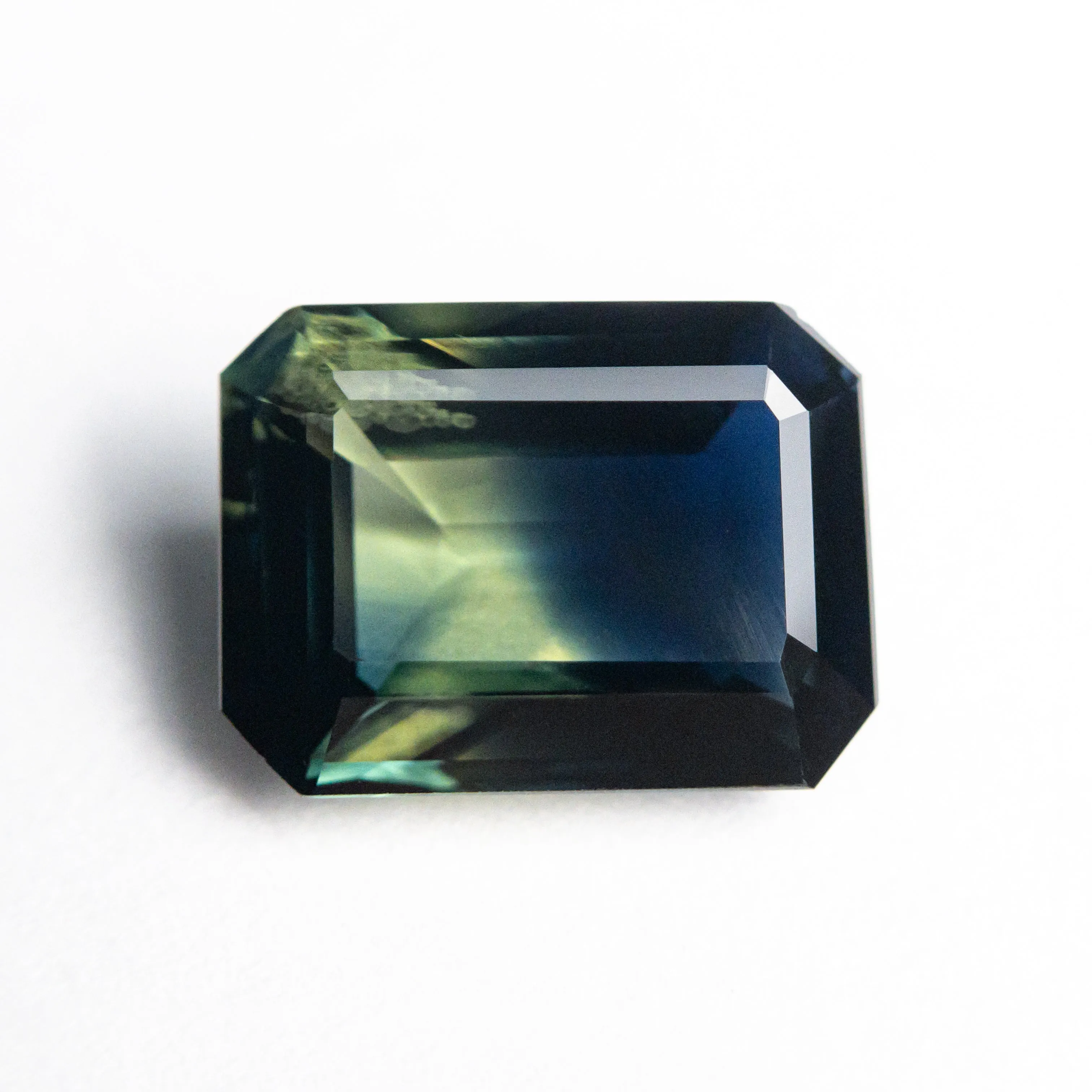 Parti Blue-Yellow Step Cut Sapphire - 3.29ct Cut Corner Rectangle