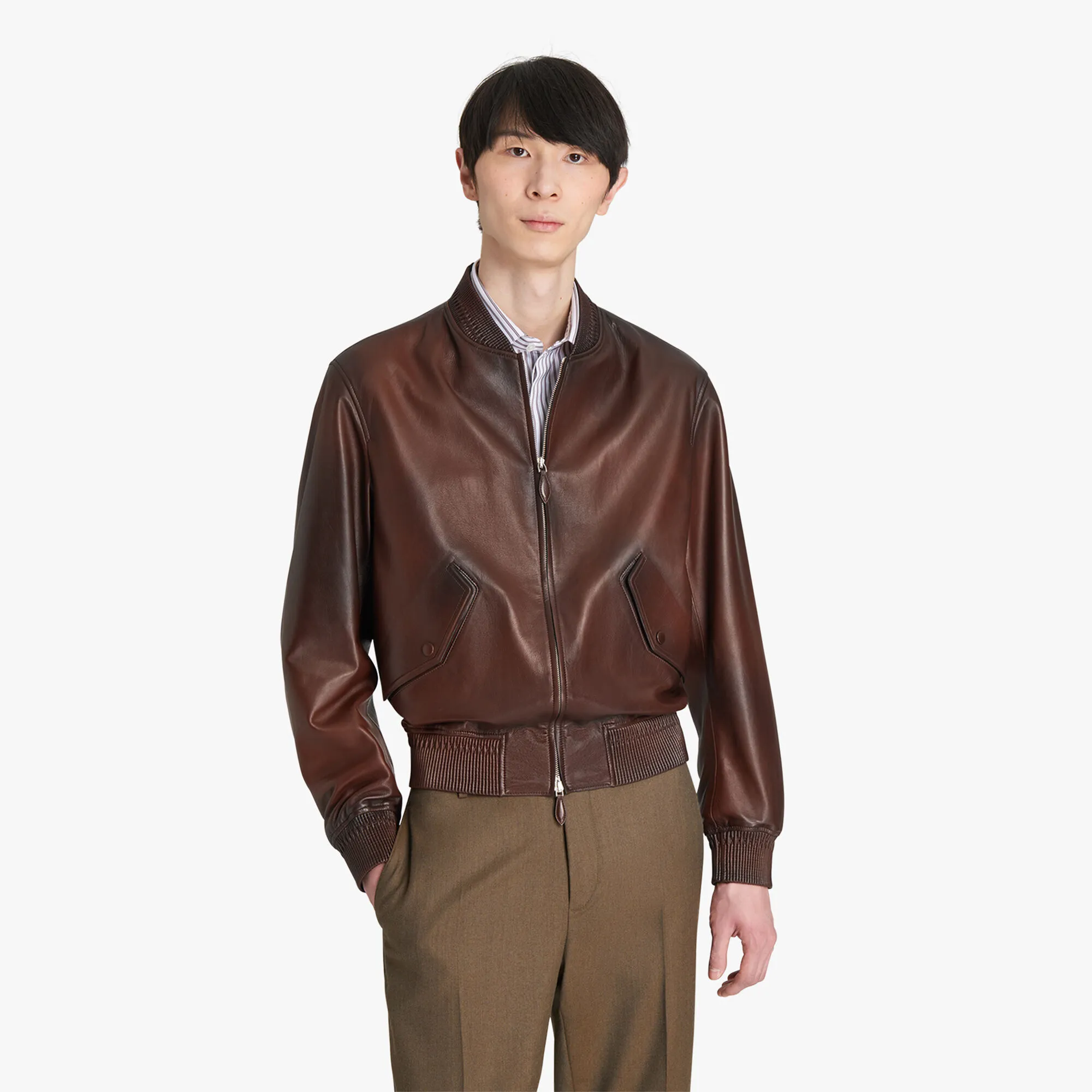 Patina Leather Bomber