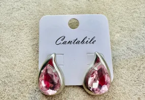 Pink Pear Earrings